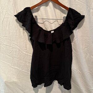Old Navy | Black Off the Shoulder Ruffle Top | Size: S | Black